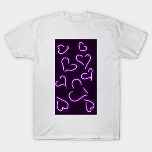 Neon Hearts Purple T-Shirt